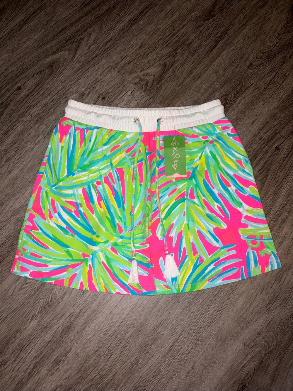 Lilly Pulitzer Zia Skirt Tiki Pink and Royal Lime